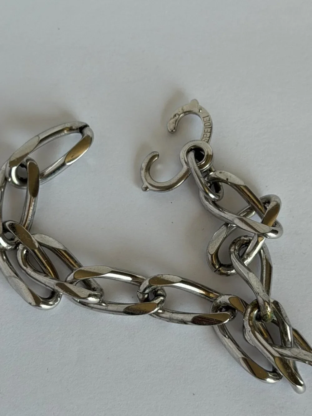 Vintage Speidel Silver-Tone Chunky Link Bracelet Hook Clasp